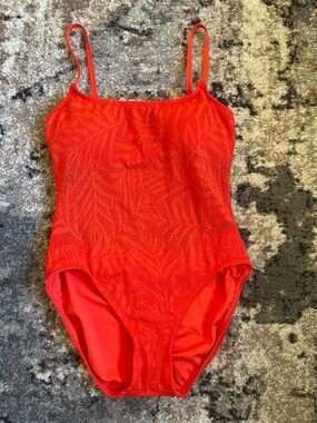 Carmen Marc Valvo Bright Red One-Piece Swimsuit